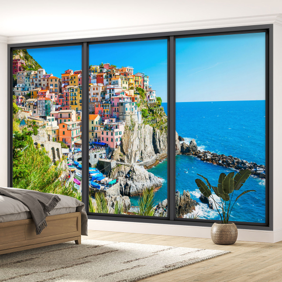 Papel pintado panorámico trampantojo - Cinque terre