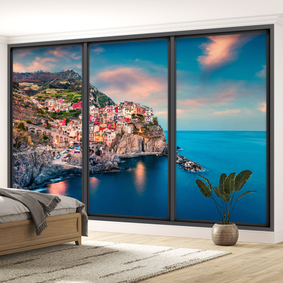 Papel pintado panorámico trampantojo - Cinque terre