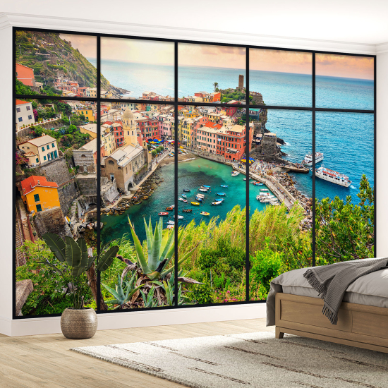 Papel pintado panorámico trampantojo - Cinque terre