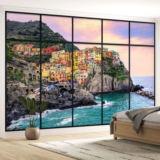 Papel pintado panorámico trampantojo - Cinque terre