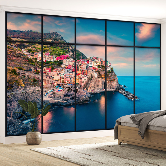 Papel pintado panorámico trampantojo - Cinque terre