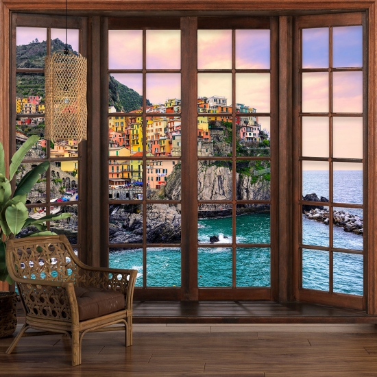 Papel pintado panorámico trampantojo - Cinque Terre