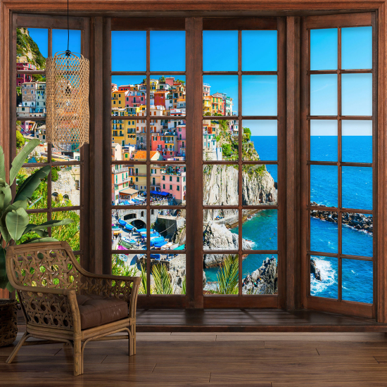 Papel pintado panorámico trampantojo - Cinque Terre