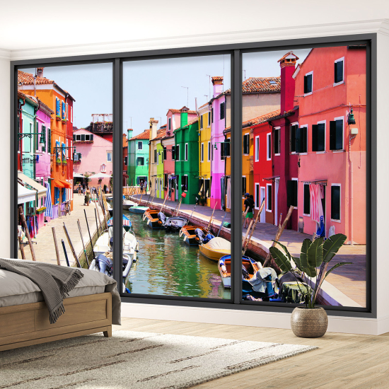 Papel pintado panorámico trampantojo - Ciudad Burano