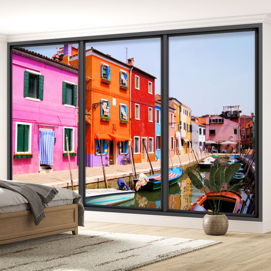 Papel pintado panorámico trampantojo - Ciudad Burano