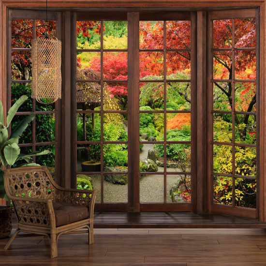Papel pintado panorámico trampantojo - Jardín