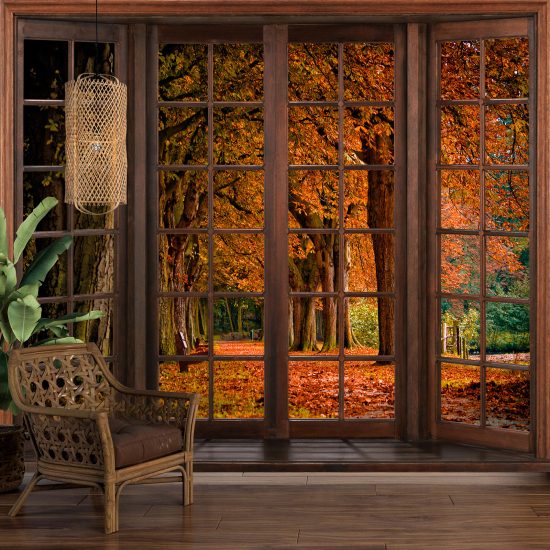 Papel pintado panorámico trampantojo - Otoño