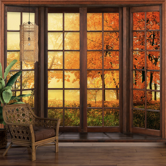 Papel pintado panorámico trampantojo - Otoño