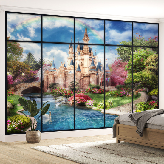 Papel pintado panorámico trampantojo para niños - Infantil - Castillo