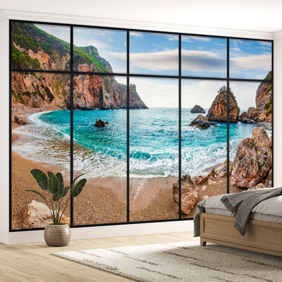 Papel pintado panorámico trampantojo - Playa