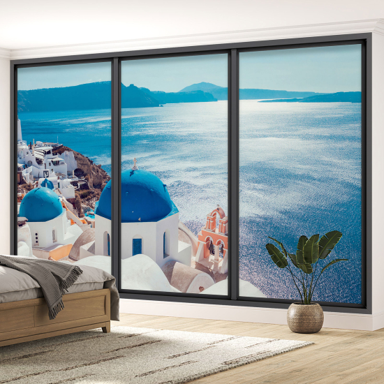 Papel pintado panorámico trampantojo - Santorini