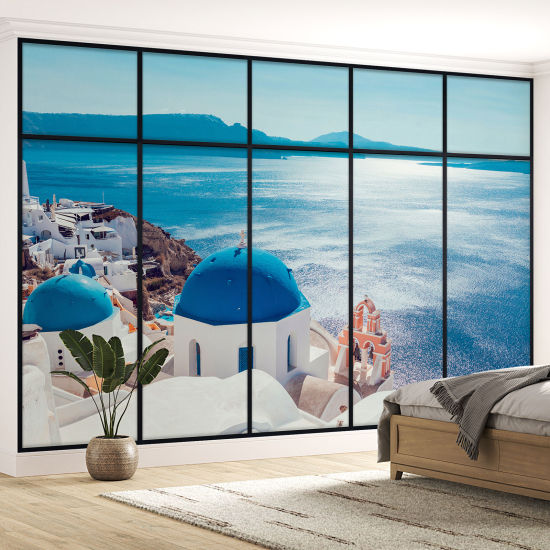 Papel pintado panorámico trampantojo - Santorini