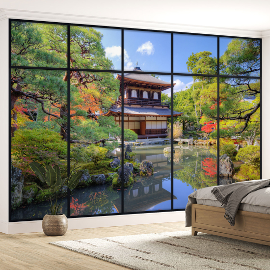 Papel pintado panorámico trampantojo - Templo japonés