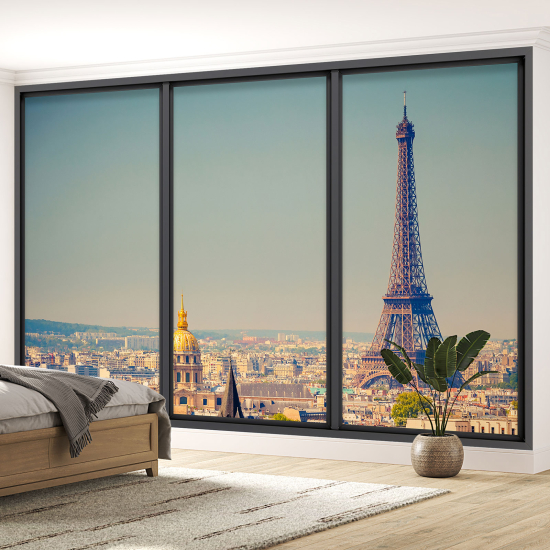 Papel pintado panorámico trampantojo - Torre Eiffel de París
