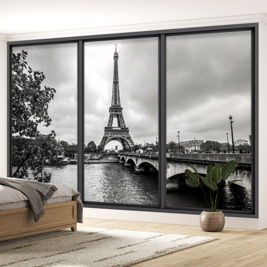 Papel pintado panorámico trampantojo - Torre Eiffel de París
