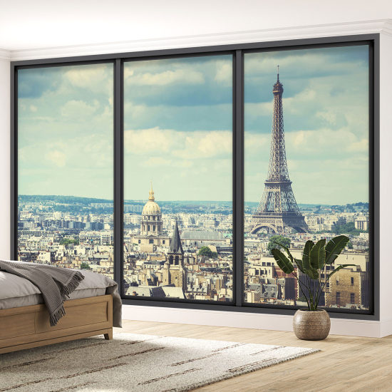 Papel pintado panorámico trampantojo - Torre Eiffel de París
