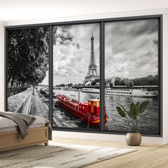 Papel pintado panorámico trampantojo - Torre Eiffel de París