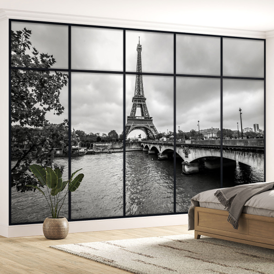 Papel pintado panorámico trampantojo - Torre Eiffel de París