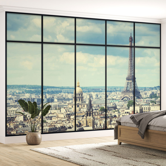 Papel pintado panorámico trampantojo - Torre Eiffel de París