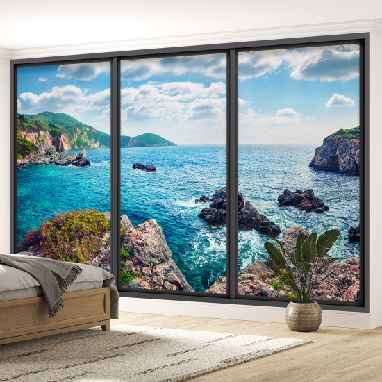 Papel pintado panorámico trampantojo - Vista al mar