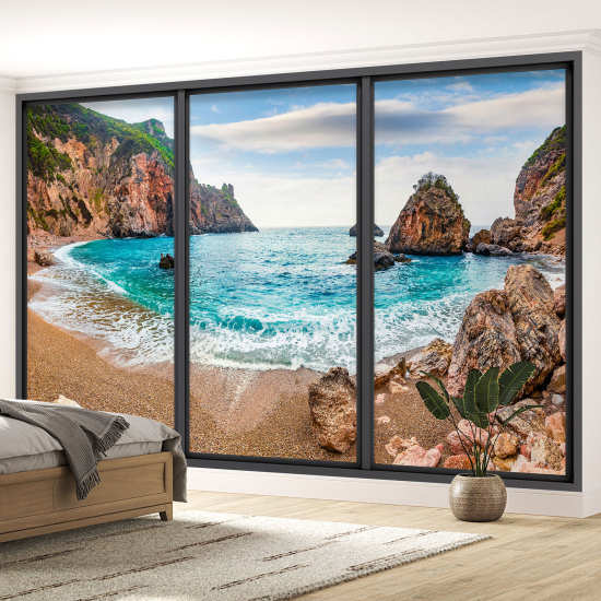 Papel pintado panorámico trampantojo - vista al mar