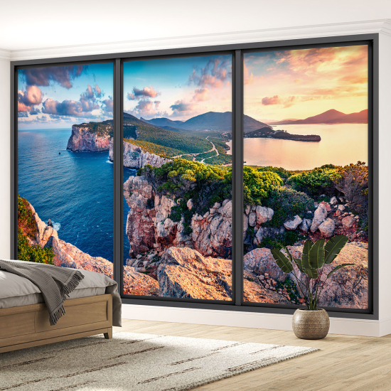 Papel pintado panorámico trampantojo - Vista al mar
