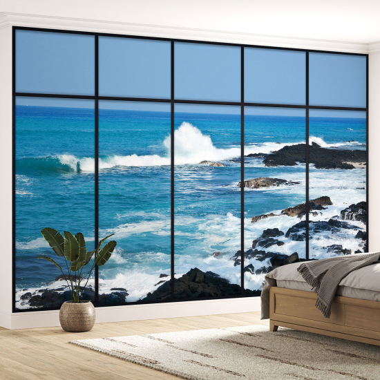 Papel pintado panorámico trampantojo - Vista al mar