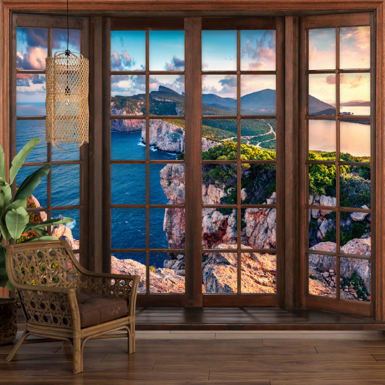 Papel pintado panorámico trampantojo - Vista al Mar