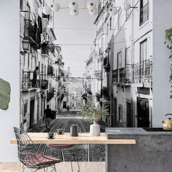 Papel pintado panorámico - Tranvía Lisboa