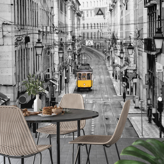 Papel pintado panorámico - Tranvía Lisboa