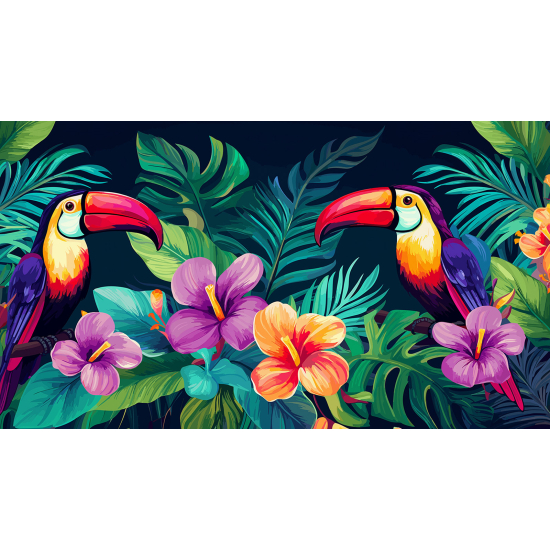 Papel pintado panorámico - Tucanes