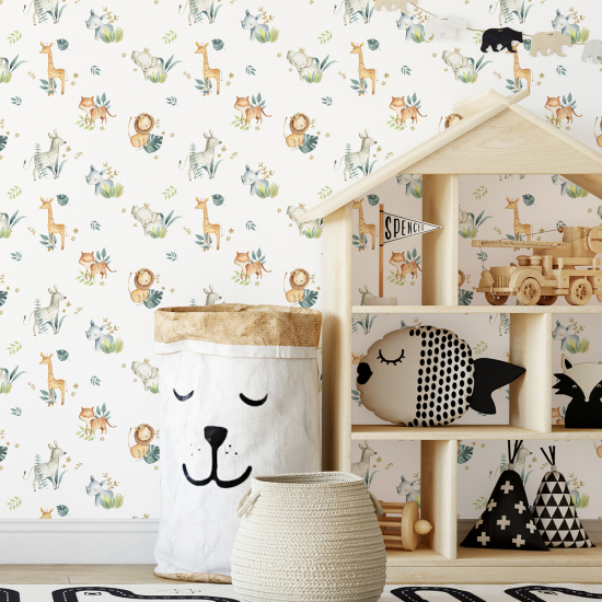 Papel pintado para niños - infantil - Animales de la Selva