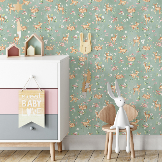 Papel pintado para niños - infantil - Ciervas