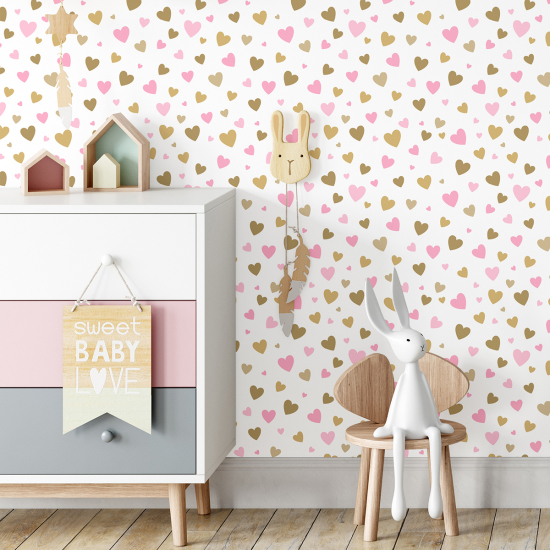 Papel pintado para niños - infantil - Corazones