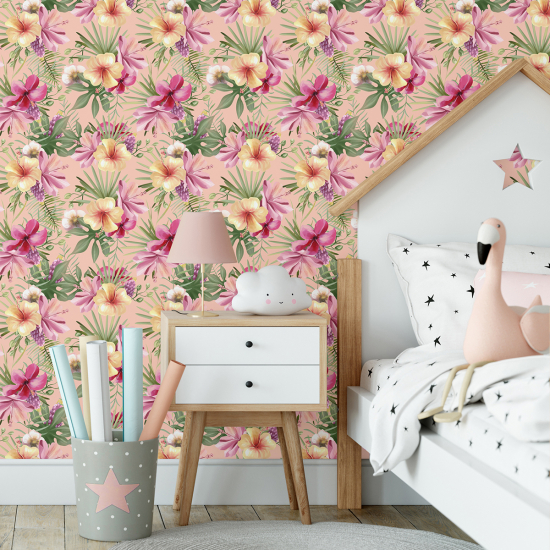 Papel pintado para niños - infantil - Hibisco