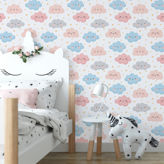 Papel pintado para niños - infantil - Nubes