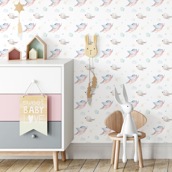 Papel pintado para niños - infantil - Pájaros