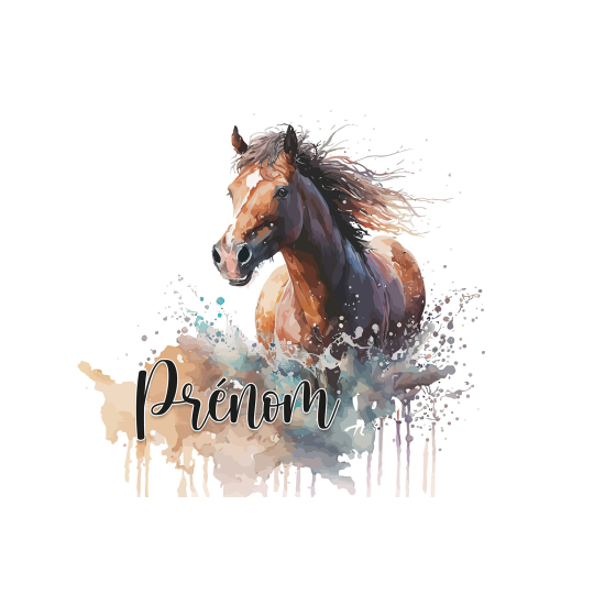 Papel pintado para niños - infantil panorámico con nombre personalizado - Caballo