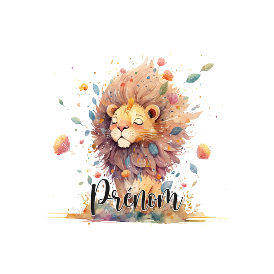 Papel pintado para niños - infantil panorámico con nombre personalizado - Cachorro de león