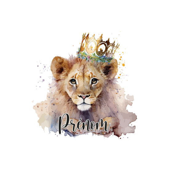 Papel pintado para niños - infantil panorámico con nombre personalizado - Cachorro de león