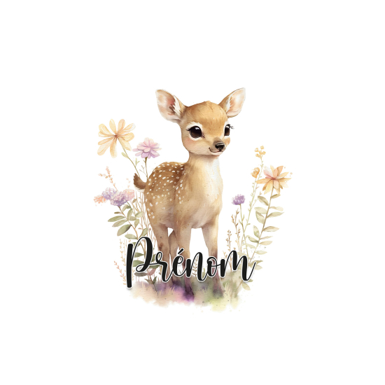 Papel pintado para niños - infantil panorámico con nombre personalizado - Cervatillo