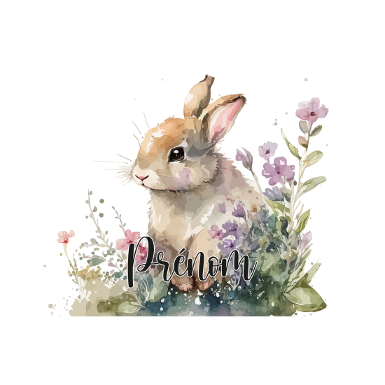 Papel pintado para niños - infantil panorámico con nombre personalizado - Conejo