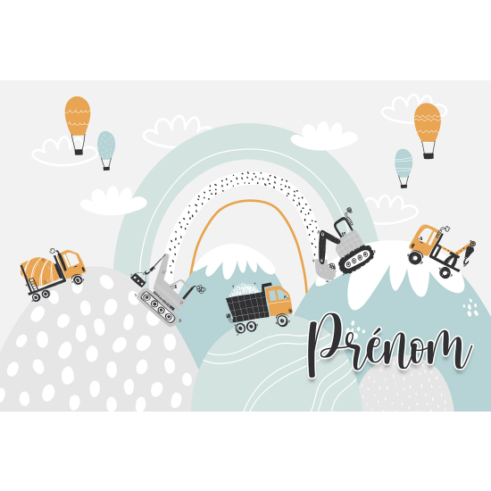 Papel pintado para niños - infantil panorámico con nombre personalizado - Trabajos
