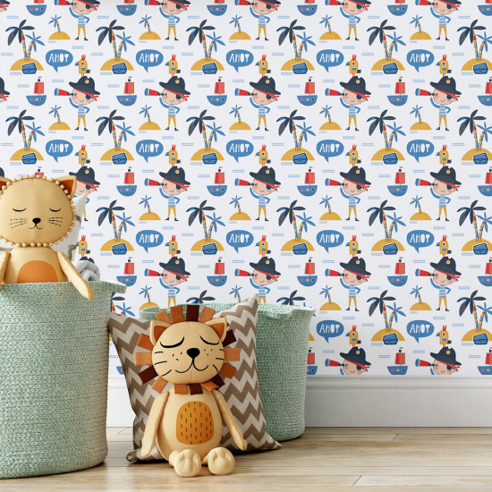 Papel pintado para niños - infantil - Piratas