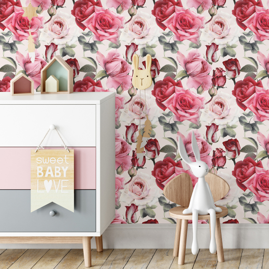 Papel pintado para niños - infantil - Rosas