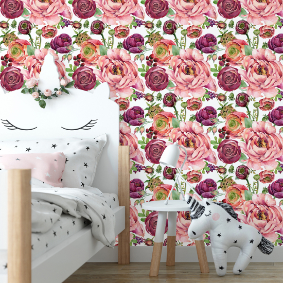 Papel pintado para niños - infantil - Rosas