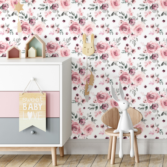 Papel pintado para niños - infantil - Rosas