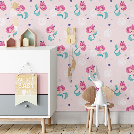 Papel pintado para niños - infantil - Sirenas