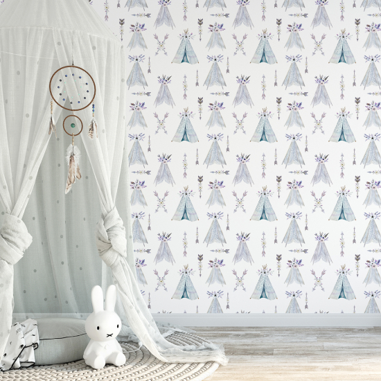Papel pintado para niños - infantil - Tipis