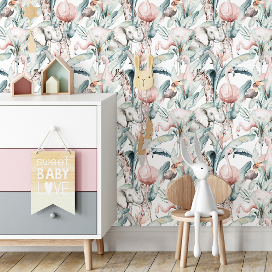 Papel pintado para niños - infantil - Tropical